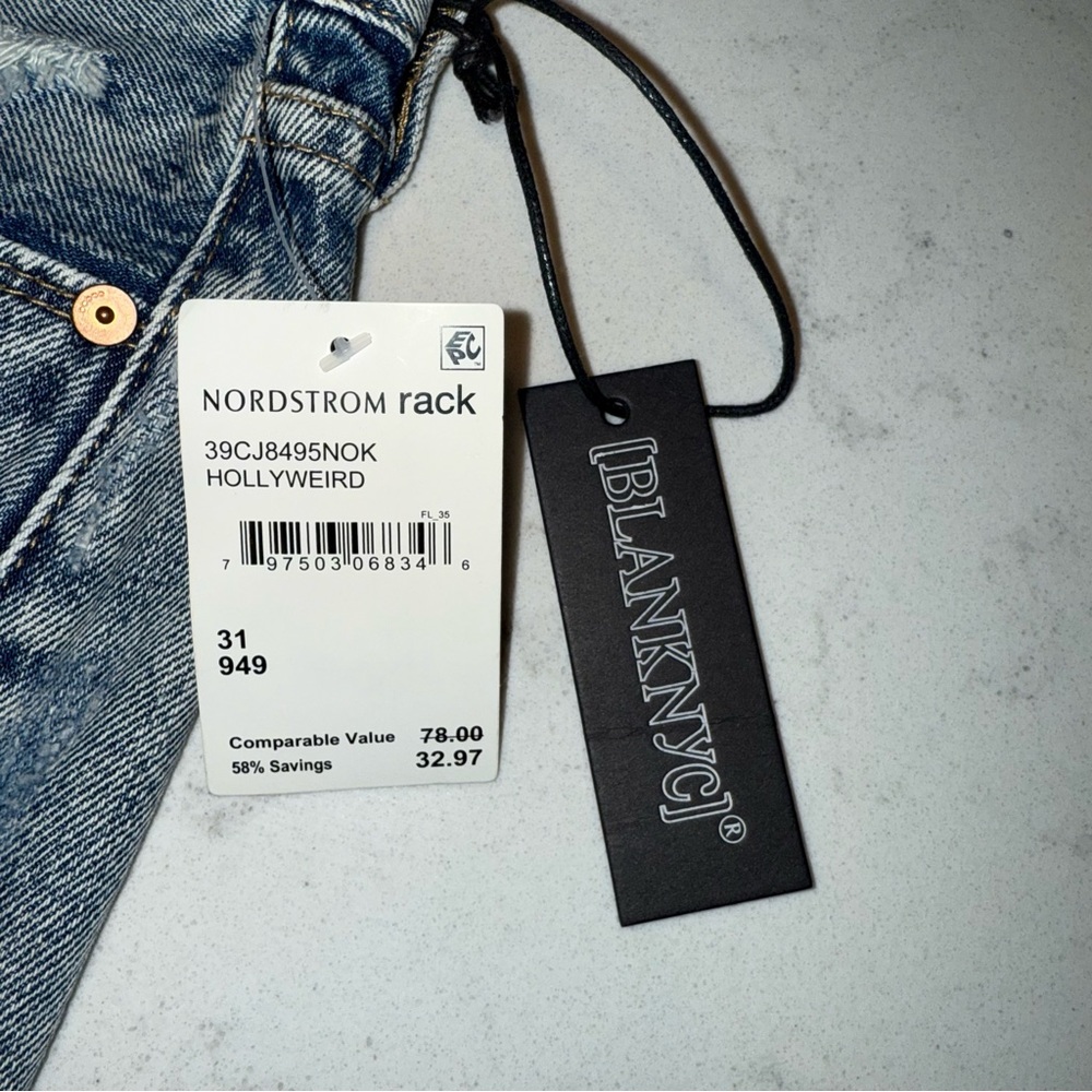 NWT- Blank NYC Women’s Distressed Denim Shorts Size 31 - Picture 7 of 13